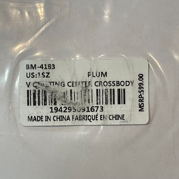 NEW! Badgley Mischka Plum 2-Way Chevron Quilted Crossbody Clutch Bag - NWT - Picture 6 of 6